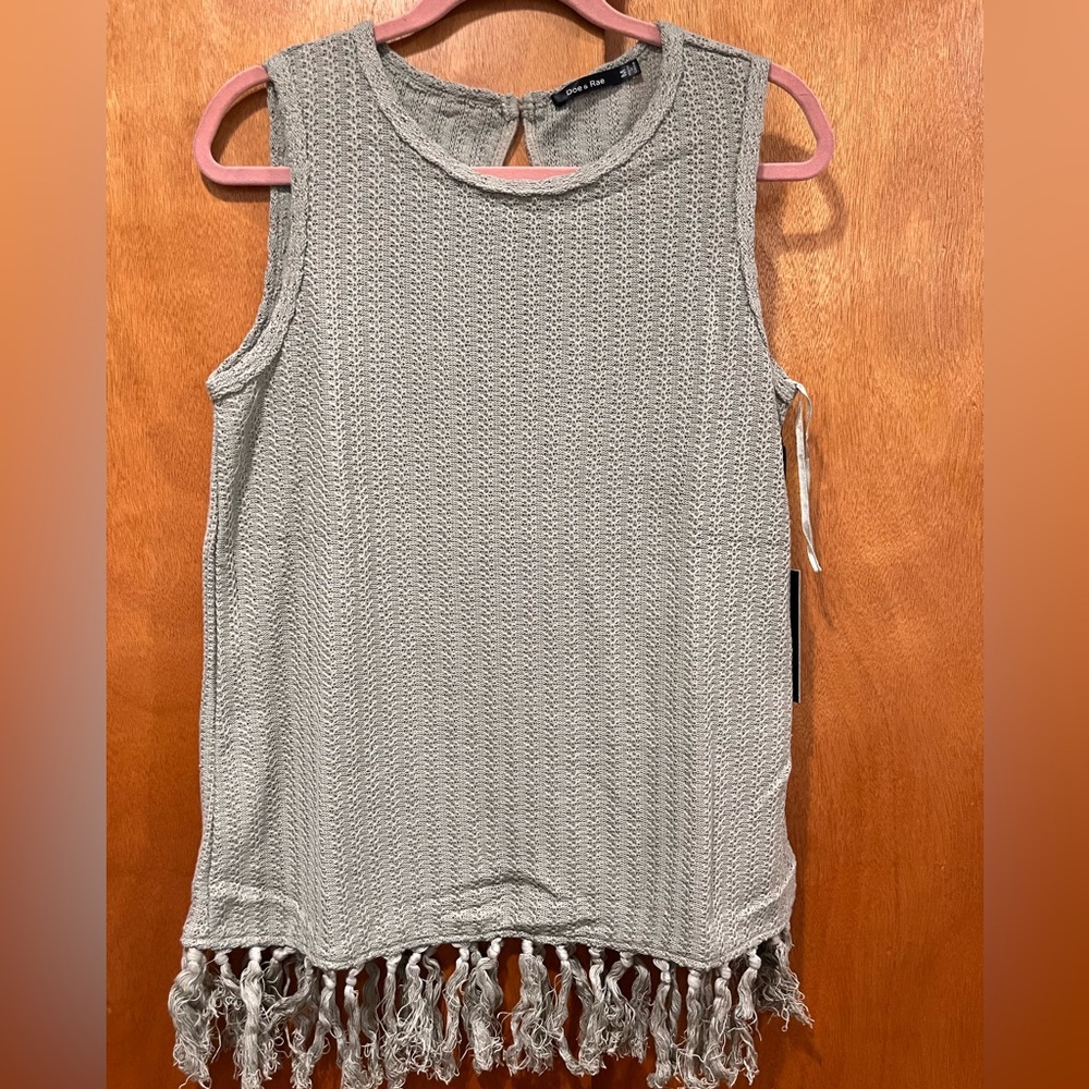 NWT Doe & Rae Green Ribbed Sleeveless Tank Top